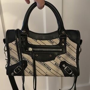 Balenciaga white canvas City bag